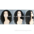 Front lace wig human remy hair, Indian Long Curly Human Full Lace Wig Flat Tip Remy Hair